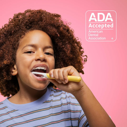 Quip Kids Electric Toothbrush, Battery-Powered Sonic, Wonder Pink, with Extra Brush Head and Travel Cover