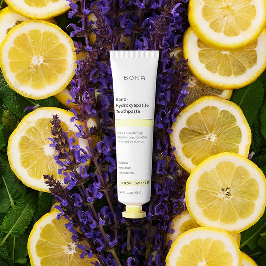 Boka Fluoride Free Toothpaste, Nano Hydroxyapatite Toothpaste, Appropriate for Sensitive Teeth - for Adult, Kids Oral Care - Lemon Lavender Flavor, 1.3 Fl Oz 2Pk US Manufactured