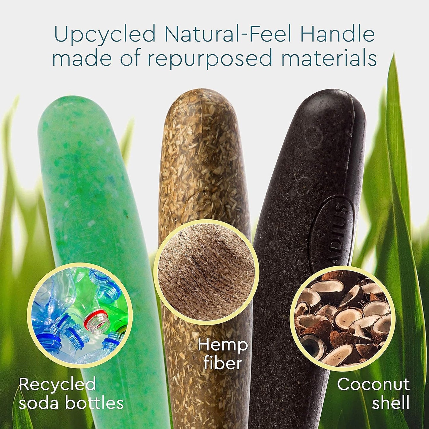 RADIUS Toothbrush Source Floss BPA Free & ADA Accepted Improve Gum Health & Reduce Issues, Soft, Soda Pop Eco-Grind