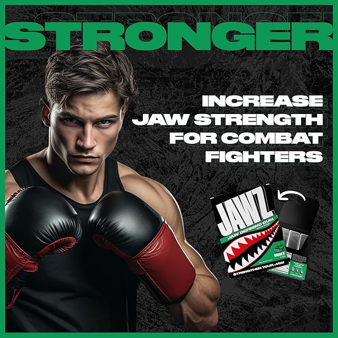 Jawline Chewing Gum (4 Month Supply) Mint - Define Your Jawline, Slim and Tone Your Face - Facial Exerciser for Men and Women - Sugar Free Hard Gum (10 Packs) (120 Pieces)