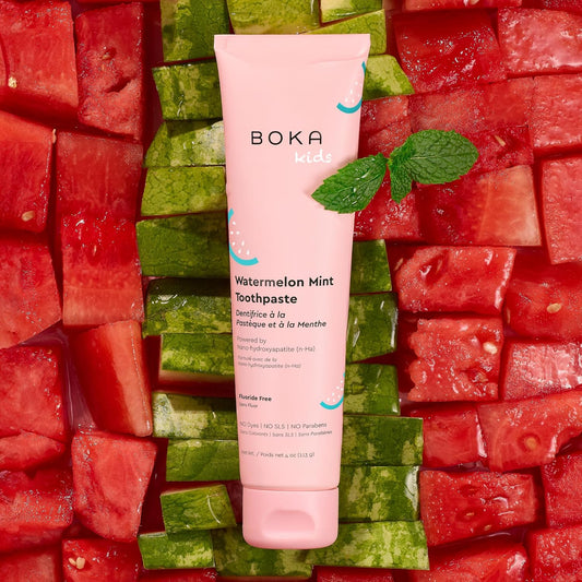 Boka Fluoride Free Toothpaste Nano Hydroxyapatite Toothpaste - Watermelon Mint Flavor, 4 oz 3Pk US Manufactured
