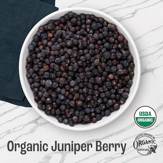 J MAC BOTANICALS, Organic Whole Juniper Berries, Certified USDA Organic, juniper for herbal infusions, seasoning beef, pork, turkey brine, soups, cocktail bombs