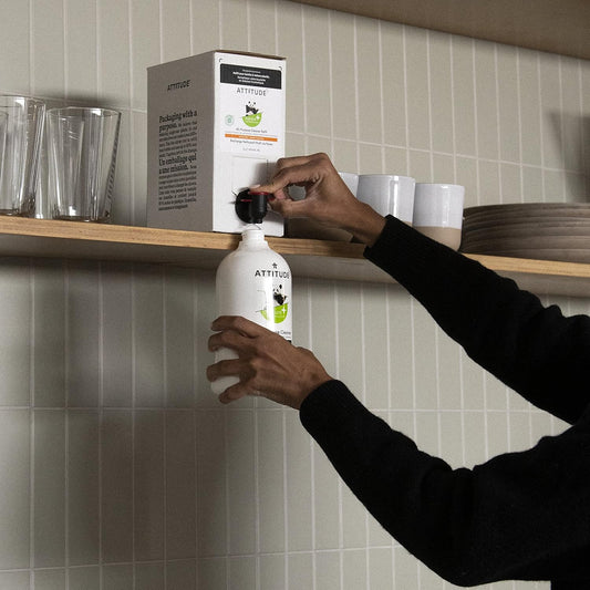 ATTITUDE Liquid Laundry Detergent Refill, EWG Verified, HE Compatible, Plant-Based & Vegan, Natural Laundry Soap, Wildflowers Scent, 160 Loads, 135.26 Fl Oz