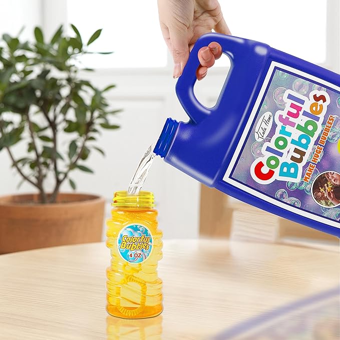 Lulu Home Concentrated Bubble Solution, 1 L/ 33.8 OZ Refill for Bubble Machines, Giant Wands, and Blowers - Up to 2.5 Gallons for Kids' Birthday Parties