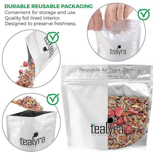 Tealyra - Raspberry Relaxation - Herbal Loose Leaf Tea - Lemon Verbena - Hibiscus - Lemongrass - Calming Relaxing Bed Time Tea - Caffeine Free - 224g (8-ounce)