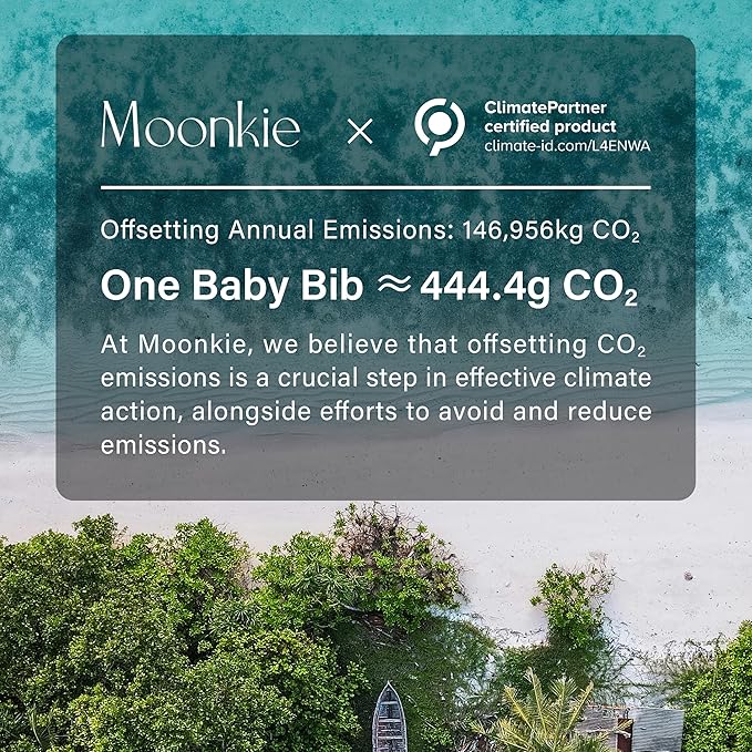 Moonkie Silicone Baby Bibs Set Of 2 | BPA Free Waterproof | Soft Flexible Adjustable Silicone Bibs for Babies & Toddlers(Ether/Muted)