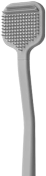 Tongue Scraper – Dual Scraper & 120 Micro Brushes for Fresh Breath, Soft TPE, Anti-Gag Design (Gray)