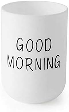 Toothbrush Holders 2pcs, Bathroom Mouthwash Cups, Japanese Drinking Cup 300ml, Water Mug, Plastic Pen Holder (Black & White)
