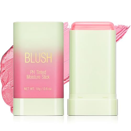 Blush pH Tinted Moisture Stick, Multi-Use Cream Blush Stick, Natural Nude Makeup for Cheeks, Eyes and Lips, Waterproof Natural Nude Makeup, Suitable for All Skin (2# Hot Red)