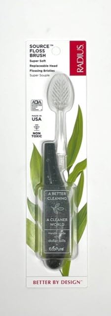 RADIUS Toothbrush Source Floss Brush BPA Free & ADA Accepted Improve Gum Health & Reduce Gum Issues - Super Soft - Money - Pack of 1