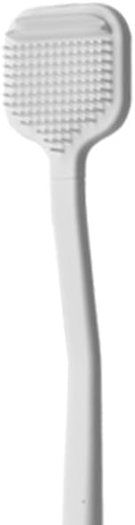 Tongue Scraper – Dual Scraper & 120 Micro Brushes for Fresh Breath, Soft TPE, Anti-Gag Design (White)