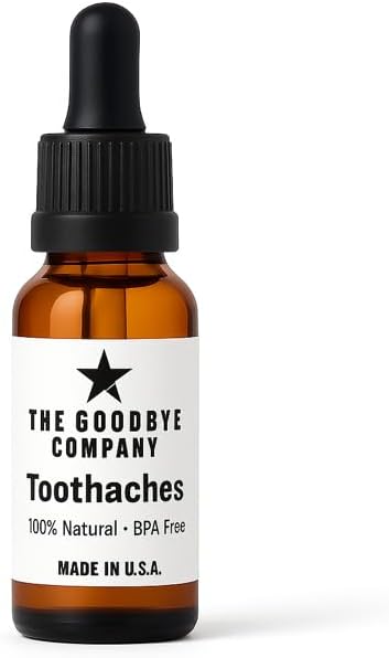 The Goodbye Company Organic Clove Toothache Relief Oil – Undiluted Blend with Peppermint Leaf, Sea Buckthorn & Castor Oil – Natural Tooth & Gum Comfort Formula – 15 mL Glass Dropper – Made in USA