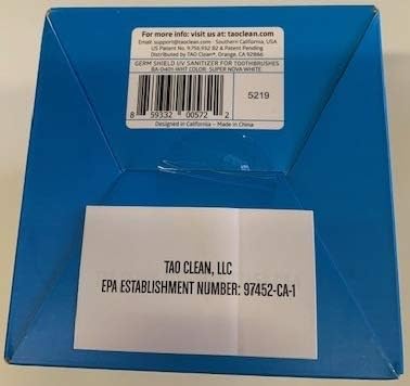 TAO Clean Germ Shield UV Toothbrush Sanitizer – Universal Cleaning Station that Accommodates all Manual and Electric Toothbrushes, Travel Friendly, Kills 99.9% of Germs