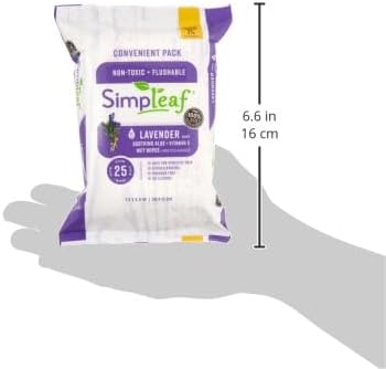 Simpleaf Flushable Wet Wipes Aloe Vera| Eco-Friendly, Paraben & Alcohol Free | Hypoallergenic & Safe for Sensitive Skin | Soothing Aloe Formula | (16 x 25 Counts Convenient Pack) 400 Counts Total