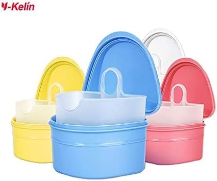 Y-Kelin Denture Retainer Cleaner Kit, Denture Cleaning Case with Denture Brush (Blue)