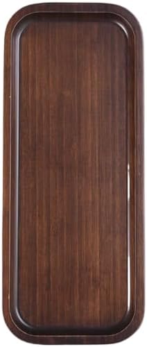 Wood Vanity Tray, Bathroom Counter Solid Walnut Organizer, Toilet Tank Top Wooden Serving Plate for Dinner Tea Coffee (Natural Walnut Color, 14 x 5.9 inch)