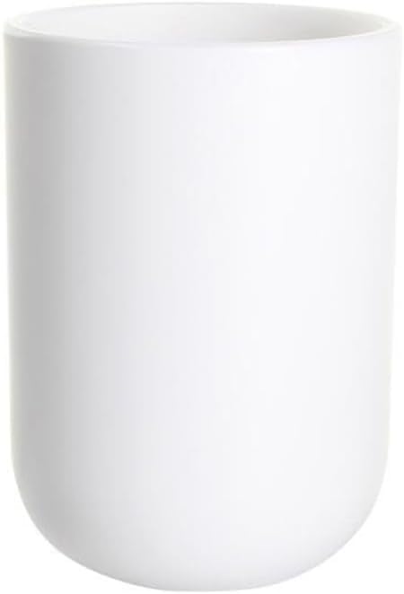 Solid Color mouthwash Cup, Simple Solid Color Toothbrush Cups, Toothbrush Holder 1 Piece, 10 oz (300 ml)(White)