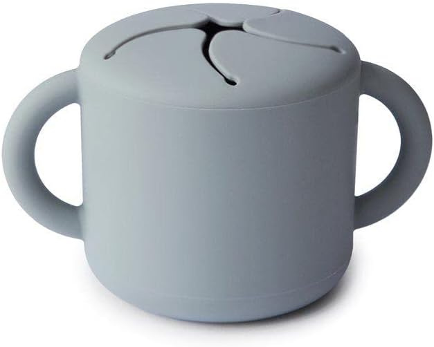 mushie Silicone Snack Cup | Spill Proof Food Container for Toddler and Baby (Stone)