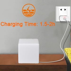 4-In LED Cube Night Light, Cordless LED Light Cubes for Kids, RGB Color Changing Tesseract Cosmic Cube Mood Lamp w/Remote, Rechargeable Square Bedside Lamp Nursery Light for Bedroom Garden Party Decor