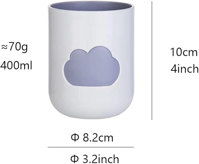 Simple Cloud Mouthwash Cup - Creative Cute Couple Mouthwash Cup (Light Pink & Off White)