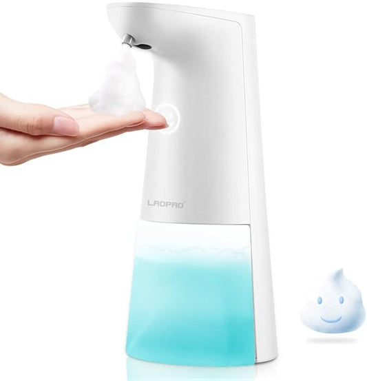 LAOPAO Automatic Hands Free Foaming Soap Dispenser, 240ml Countertop Touchless Soap Pump for Bathroom Kitchen Xmas Gift