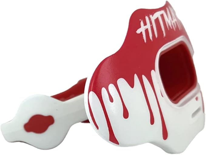 DAMAGE CONTROL Youth Football Mouth Guard – Breathable No Boil Mouthpiece, Protects Lips & Teeth, Works with Braces, Includes Helmet Strap – Sports Gear & Accessories (Hitman)