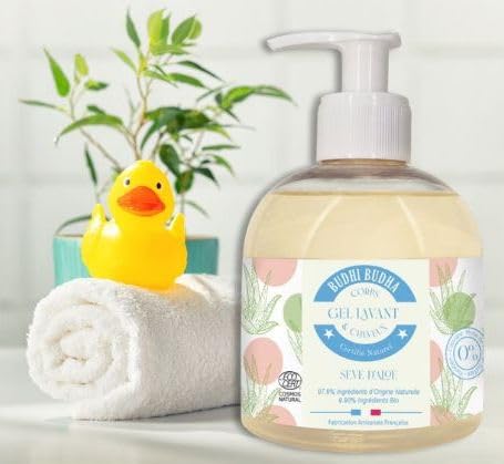 3-in-1 Natural Kids Body Wash, Shampoo, Hand Wash ECOCERT Natural Body Wash - Kids Body Wash, Women's Shower Gel - Kids Shampoo, Kids Bubble Bath, Liquid Hand Soap, Made in France