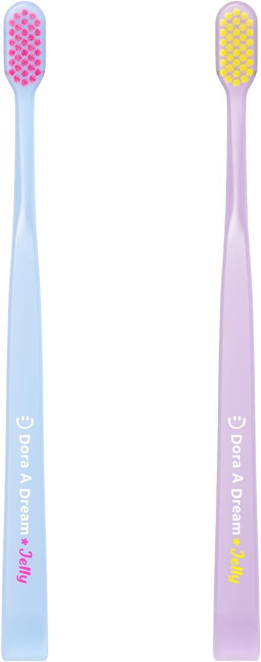 PBT Bamboo Charcoal Toothbrush for Sensitive Gums - 20K Ultra-Soft Wave Bristles for Gentle Cleaning (2-Pack)