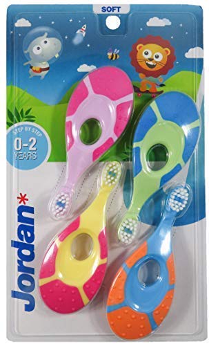 Jordan* | Step 1 + Step 2 Toothbrush Pack | Pack of Toothbrushes for Babies 0-2 Years and Children 3-5 Years Old | 4 + 4 Units