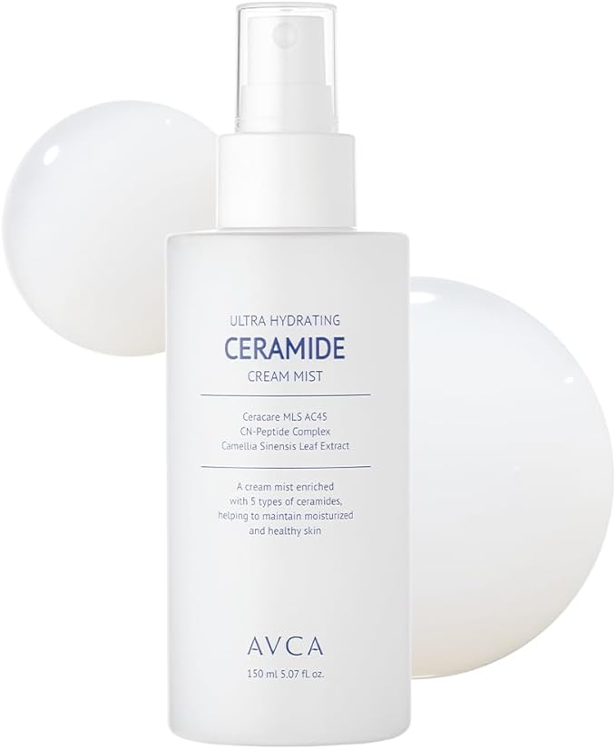 AVCA Ultra Hydrating Ceramide Cream Mist – Milky Face Mist with 5 Ceramides for Deep Moisture, Soothing & Dewy Glow, Lightweight Hydrating Facial Spray for All Skin Types (5.07 fl oz)