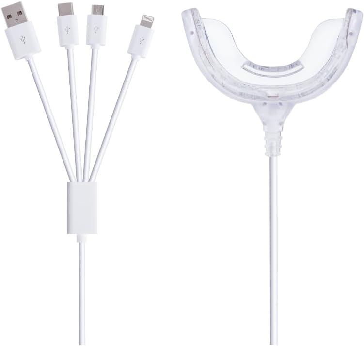 Teeth Whitening Accelerator Light, 32x Blue LED Light Mouth Tray Teeth Whitening Enhancer Light Trays Connected with iPhone/Android/USB for Home Use