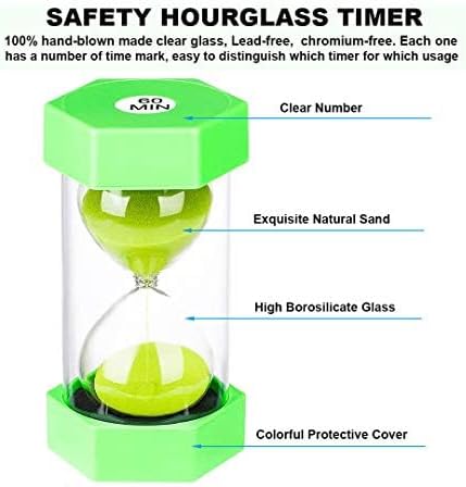 SuLiao Sand Timer 30 Minute Hourglass, Plastic Sand Clock 30 Minutes, Big Green Sand Watch 30 Min, Hour Glass Colored Sandglass Timer for Kids, Games, Classroom, Kitchen, Decorative