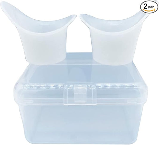 Boyizupha® 2 Pcs Silicone Eye Wash Cups for Eye Rinse,Cleansing with 1 Storage Container