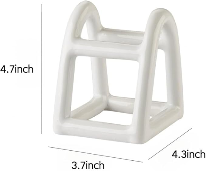 Handmade Ceramic Holder Stand for Toothbrushes, Makeup Brushes, and Pens - Minimalist Design for Bathroom Vanity and Countertops Decor (White)