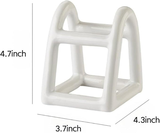 Handmade Ceramic Holder Stand for Toothbrushes, Makeup Brushes, and Pens - Minimalist Design for Bathroom Vanity and Countertops Decor (White)