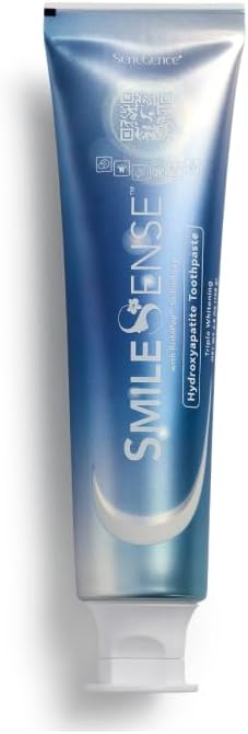 SeneGence SmileSense Hydroxyapatite Toothpaste with BritePop Technology, Fluoride-Free Triple Whitening System and Enamel Strengthening Formula
