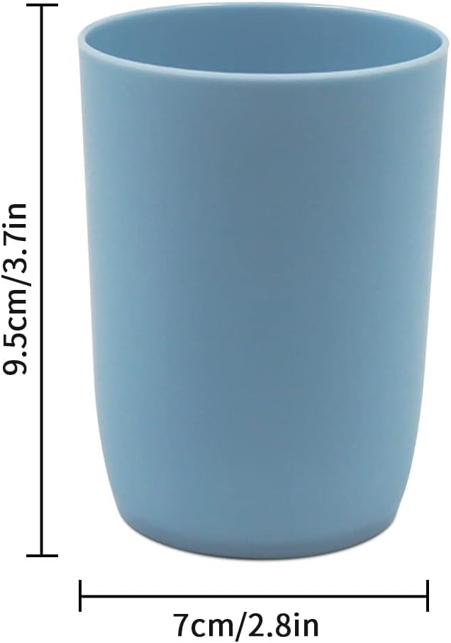 Topsky 4-Pack Bathroom Tumbler - Plastic Toothbrush Cup - Reusable Drinkware - Mouthwash Cup