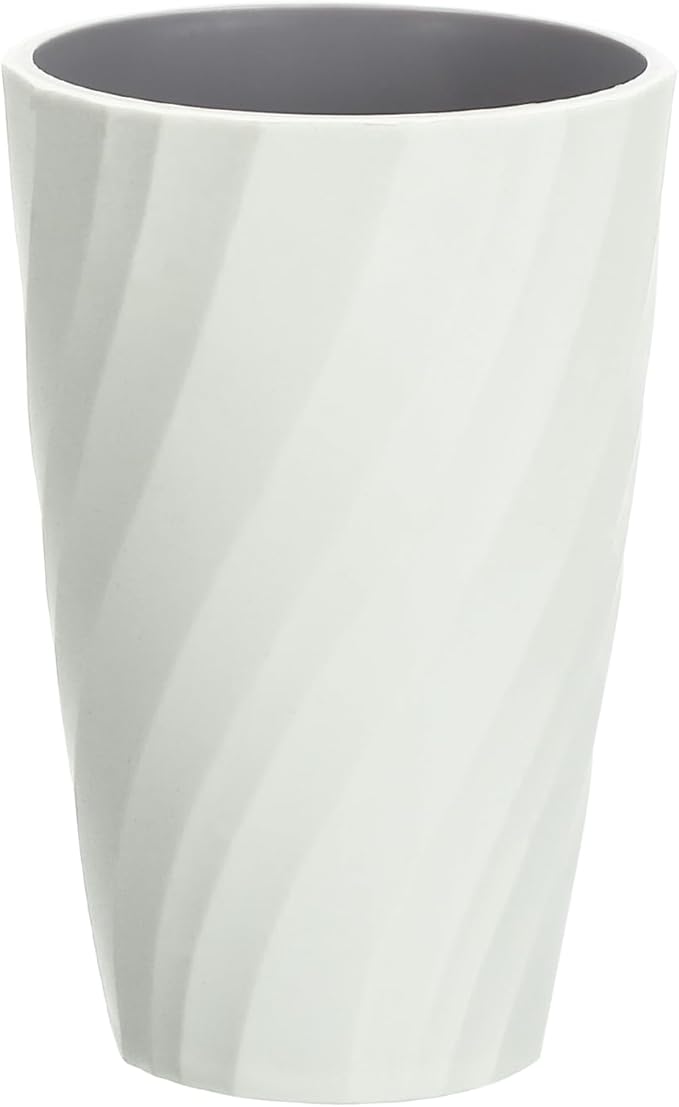 uxcell Toothbrush Cup Portable Mouthwash Cup Reusable Toothbrush Holder Organizer Bathroom Tumbler Cup 370ml for Home Bathroom Travel, Grey White