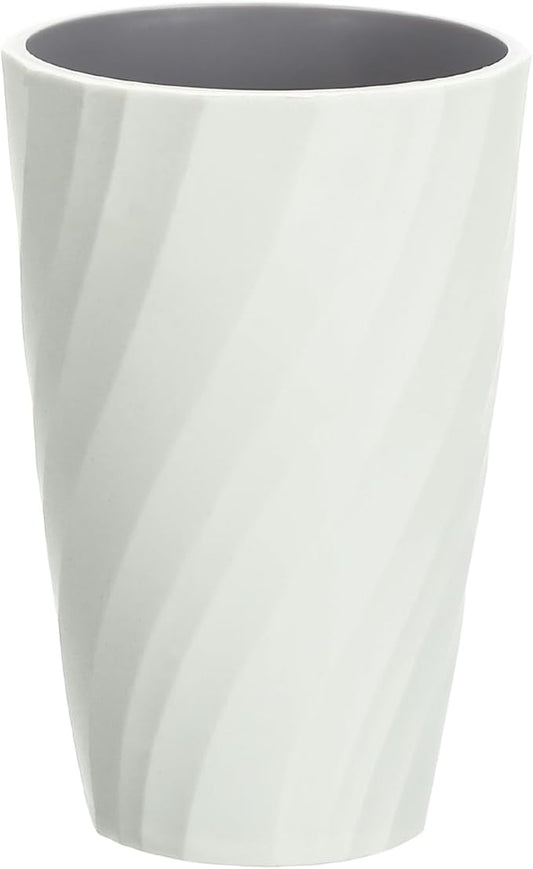 uxcell Toothbrush Cup Portable Mouthwash Cup Reusable Toothbrush Holder Organizer Bathroom Tumbler Cup 370ml for Home Bathroom Travel, Grey White