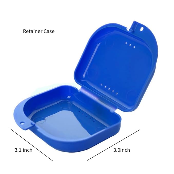 3 Pack Retainer Cleaner Case Partial Denture Cleaning Case Cup and Brush for invisalign Orthodontic soaking
