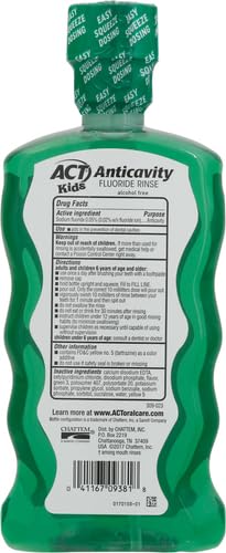 ACT Kids Anticavity Mouthwash, Wild Watermelon | Fluoride Rinse | Alcohol Free | 16.9 fl. oz. | Pack of 2