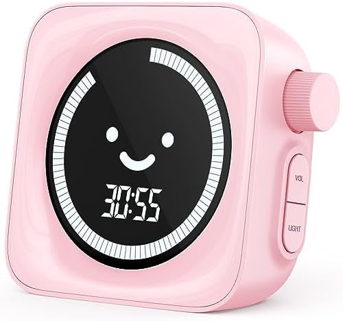 Visual Timer for Kids, 99 Minute Digital Cute Kids Visual Timer Classroom Timer for Homeschool Supplies Study Teaching Time Management Tool Countdown Count Up Timer, Pink