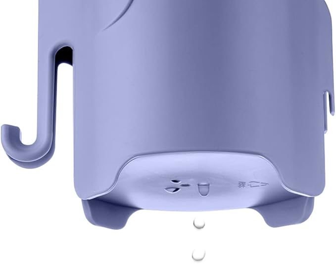 RyanLemon Elephant Toothbrush Holder for Kids, Suction Cup Electric Toothbrush and Toothpaste Holder for Toddler, Cute Toddler Toothbrush Holder with 3 Slots and a Hook for Hanging Bath Ball, Purple