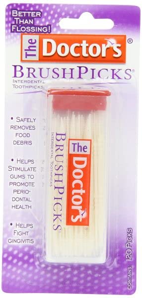 The Doctor's BrushPicks Interdental Toothpicks, 120 Count. (Pack of 12)