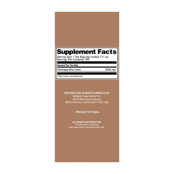 HANDPICK, Ashwagandha Root Tea (100 tea Bags) - Herbal Supplement - For Health & Wellbeing | Caffeine Free, Gluten Free | Packed in Ecofriendly Tea Bags