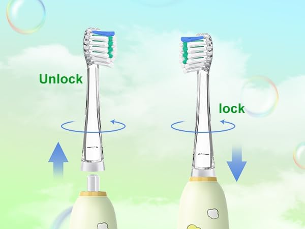 Teeteck 5 Pack Kids Toothbrush Replacement Heads Compatible with SEAGO SG513/SG977/SGEK6, DadaTech DT-K6/DT-BB1/DT-977, Brush-Baby WildOnes (Ages 18-36 Months/Green)