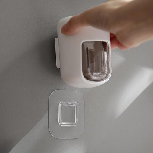 2025 Upgraded So Nice Toothpaste Dispenser Wall Mounted Bathroom Automatic Toothpaste Squeezer,Visualization of Toothpaste Flow Rate(White&Transparent) (Light White & Dustproof)