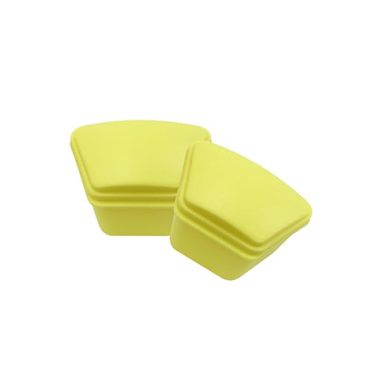 2PCS Trapezoid Retainer Case, Convenient Mouth Guard Cases, Multicolored Denture Bath Box for Aligner, Retainers, Mouth Guard, Night Guard, Travel Cleaning