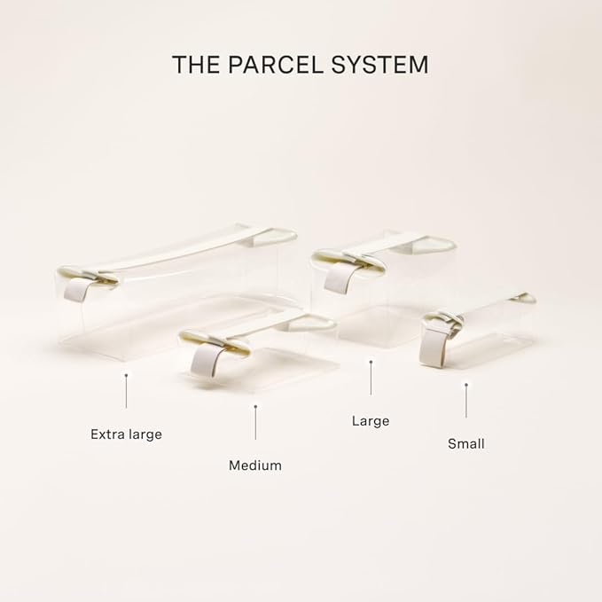 Cadence Parcel - Clear Kit with Magnetic Closure - Durable and Leak-Resistant Travel Toiletry Kit - Modular Design - Hygiene Bag for Travel Essentials - 4 Qt - Pebble