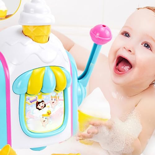 Bath Bubble Machine,Bath Toys for Toddlers,Ice Creams Maker Bubble Machine Bath Toys Bubble Pretend Cake Play Set Water Bathtub Toys,Toy for 3 4 5 6 7 8 Years Old Boys Girls Christmas Birthday Gifts